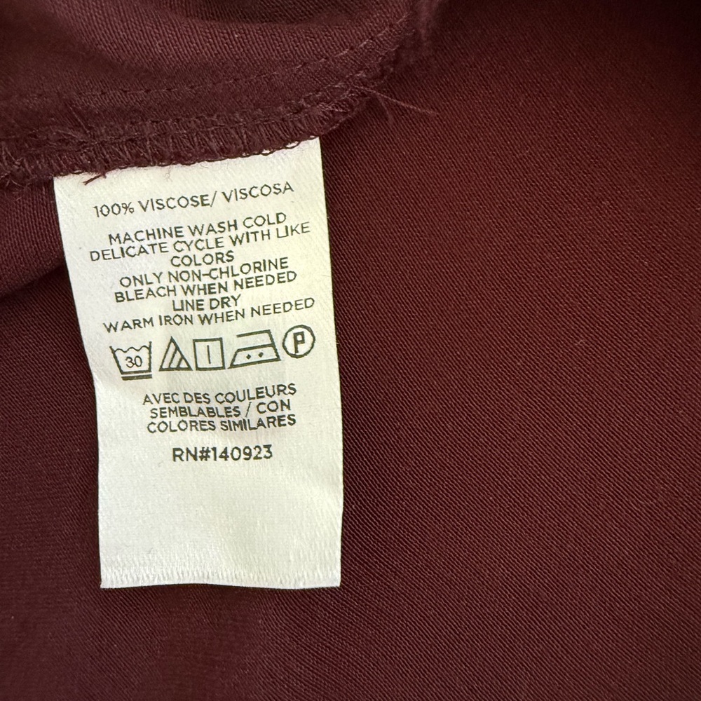 LOFT Deep Burgundy Twist Front Shirt Dress (6) - Picture 8 of 9